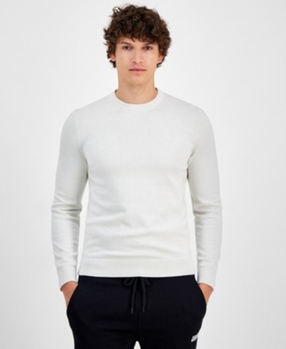 Hugo Boss San Cassius Logo Sweater Men XXL Natural Crewneck Long Sleeve Pullover